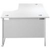 Twin Upright Left Hand Crescent Desk, White, 1800 x 1200mm thumbnail-2