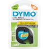 DYMO LETRATAG TAPE 12mm B LCK ON YELL PLASTIC 91202  thumbnail-0