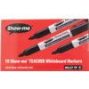 Show Me, Whiteboard Marker, Black, Broad, Bullet, Non-Retractable, 10 Pack thumbnail-2