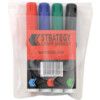 Flipchart Marker, Assorted Colours, Broad Tip Size, Bullet Nib, Pack of 4 thumbnail-0