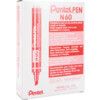 N60, Permanent Marker Pen, Red, Broad, Chisel, Non-Retractable, 12 Pack thumbnail-2