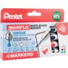 Maxiflo Series, Whiteboard Marker, Assorted Colours, Fine Tip Size, Bullet Nib, Pack of 4 thumbnail-1