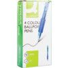 4-Colour, Ballpoint Pen, Assorted, Non-Retractable, Medium, 0.5mm Line Width, Non-Refillable, 10 Pack thumbnail-2