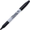 Permanent Marker Pen, Black, Fine, Bullet, Non-Retractable, 12 Pack thumbnail-0