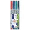 311 Lumocolor, OHP Marker Pen, Assorted, Fine, Bullet, Non-Retractable, 4 Pack thumbnail-0