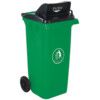 LWB12PFY Push Flap Green Wheelie Bin - 120 Litre thumbnail-0