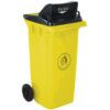 LWB12PFY Push Flap Yellow Wheelie Bin - 120 Litre thumbnail-0