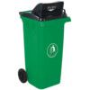 LWB24PFY Push Flap Green Wheelie Bin - 240 Litre thumbnail-0