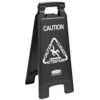 Double Sided Executive Floor Sign Black "Caution" thumbnail-0