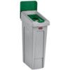 Slim Jim Recycling Station Stream/Bin Bottles/Cans Lid Green thumbnail-0