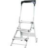 3-Wide Tread, Folding Step Ladder, 0.66m, Aluminium, Non-Slip, Handrail, Silver thumbnail-0