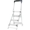 4-Wide Tread, Folding Step Ladder, 0.88m, Aluminium, Non-Slip, Handrail, Silver thumbnail-0