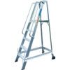 10-Tread,  Warehouse Ladder, 2.5m, Aluminium, Non-Slip, Handrails, Silver thumbnail-0