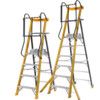 4-Tread, Folding Step Ladder, 1.09m, Glass Fibre, Large Platform, High Safety rail thumbnail-1