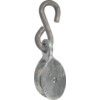 38mm SINGLE LINE PULLEY WITH HOOK GALVANISED thumbnail-0