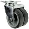 Light Duty, Twin Castor, 50mm, Unbraked, Swivel, Top Plate, Rubber, Grey thumbnail-0