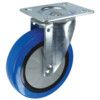 Light Duty/Medium Duty, Castor, 75mm, Unbraked, Swivel, Top Plate, Rubber, Blue thumbnail-0