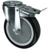 Light Duty/Medium Duty, Castor, 125mm, Braked, Swivel, Bolt Hole, Polyurethane, Black thumbnail-0