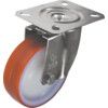 Castor, 150mm, Unbraked, Swivel, Top Plate, Polyurethane, Orange thumbnail-0