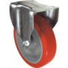 Medium Duty/Heavy Duty, Castor, 100mm, Unbraked, Fixed, Top Plate, Polyurethane, Red thumbnail-0