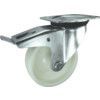 Medium Duty/Heavy Duty, Castor, 125mm, Braked, Swivel, Top Plate, Nylon, White thumbnail-0