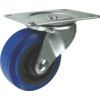 Medium Duty, Castor, 63mm, Unbraked, Swivel, Top Plate, Rubber, Blue thumbnail-0