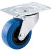 Medium Duty, Castor, 75mm, Unbraked, Swivel, Top Plate, Rubber, Blue thumbnail-0