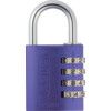 Combination Padlock, Aluminium, Purple, 42mm Width, Weatherproof thumbnail-0