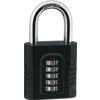 Combination Padlock, Zinc, Black, 63mm Width, Weatherproof thumbnail-0