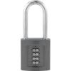 Combination Padlock, Zinc, Black, 52mm Width, Weatherproof thumbnail-1