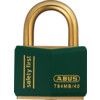 Keyed Padlock, Keyed Alike, Brass, Green, 43mm Width, Weatherproof thumbnail-0