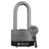 Keyed Padlock, Keyed Different, Steel, Silver/Black, 43.3mm Width, Weatherproof thumbnail-0