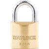 Keyed Padlock, Cross Key, Brass, Gold, 40mm Width, Weatherproof thumbnail-1