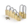 Keyed Padlock, Keyed Different, Brass, Gold, 60mm Width, Weatherproof thumbnail-1