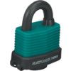 Keyed Padlock, Keyed Different, Steel, Green, 54mm Width, Weatherproof thumbnail-0