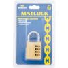 Combination Padlock, Brass, Bronze, 40mm Width, Weatherproof thumbnail-2