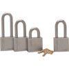 Keyed Padlock, Keyed Different, Hardened Steel, Silver, 50mm Width, Weatherproof thumbnail-0