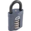 Combination Padlock, Die Cast Alloy, Black, 50mm Width, Weatherproof thumbnail-1