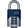 Combination Padlock, Steel, Blue/Silver, 60mm Width, Weatherproof thumbnail-0