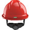 V-GARD 500 Non-Vented Safety Helmet with FAS-TRAC III Suspension and Sewn PVC Sweatband, Red thumbnail-2