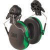 Ear Defenders, Clip-on, No Communication Feature, Dielectric, Black Cups/Green thumbnail-0