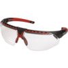 Safety Glasses, Clear Lens, Wraparound, Black/Red Frame, Anti-Fog/Scratch-resistant thumbnail-0