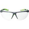 Safety Glasses, Clear Lens, Half-Frame, Black/Green Frame, Anti-Fog/Impact-resistant/Scratch-resistant/UV-resistant thumbnail-0