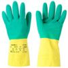 Alphatec® 87-900 Mechanical Hazard Gloves, Green/Yellow, Cotton Liner, Latex Coating, EN388: 2016, 2, 1, 2, X, A, Size L thumbnail-0