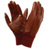 52-502 Hyd-Tuf Mechanical Hazard Gloves, Brown, Cotton Liner, Nitrile Coating, EN388: 2016, 3, 1, 1, 1, A, Size 10 thumbnail-0