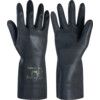 87-950, Chemical Resistant Gloves, Black, Latex, Cotton Flocked Liner, Size 9.5-10 thumbnail-1