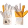 Rigger Gloves, White/Yellow, Leather Coating, EN388: 2003, 4, 2, 3, 4, Size 10 thumbnail-0