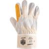 Rigger Gloves, White/Yellow, Leather Coating, EN388: 2003, 4, 2, 3, 4, Size 10 thumbnail-1