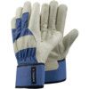 106 H/Q FULL GRAIN COWHIDE GLOVES BLUE/BEIGE SIZE 8 thumbnail-0