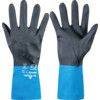 Chemical Resistant Gloves, Black/Blue, Neoprene, Cotton Liner, Size 9 thumbnail-0